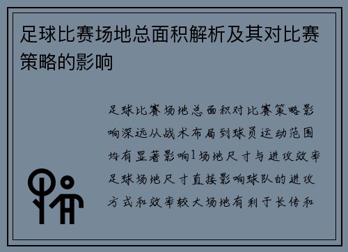 足球比赛场地总面积解析及其对比赛策略的影响