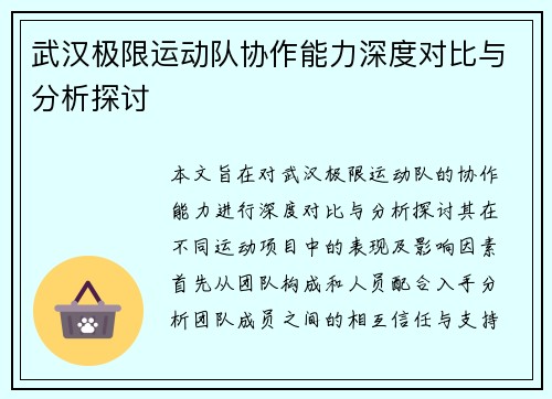 武汉极限运动队协作能力深度对比与分析探讨